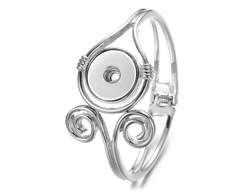 Sandy Snap Elegant Swirl Interchangeable Bracelet for 18mm Snap Buttons