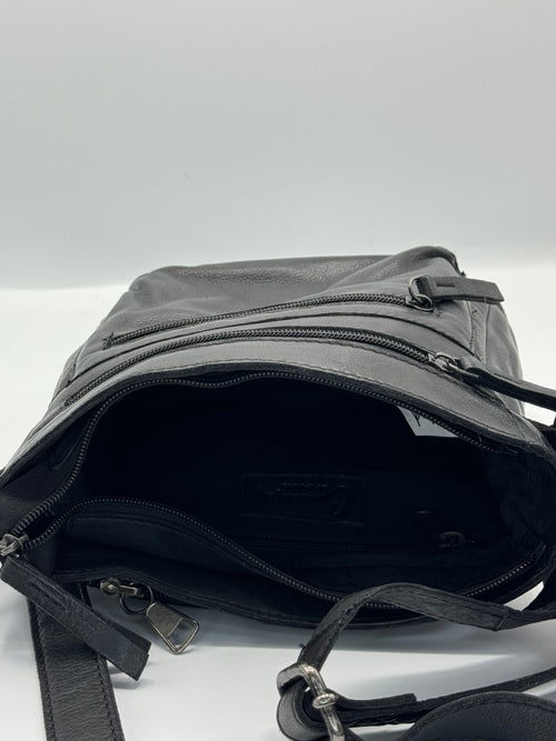 Anna Concealed Carry Handbag – Black Basket Weave Leather