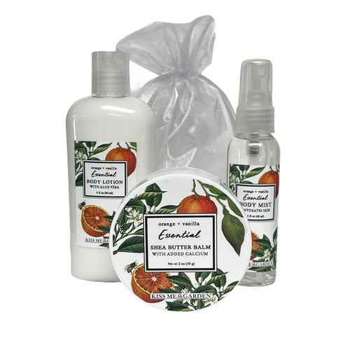 Kiss Me In The Garden Orange and Vanilla 3 Piece Gift Set