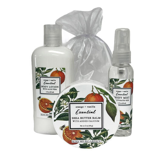Kiss Me In The Garden Orange and Vanilla 3 Piece Gift Set
