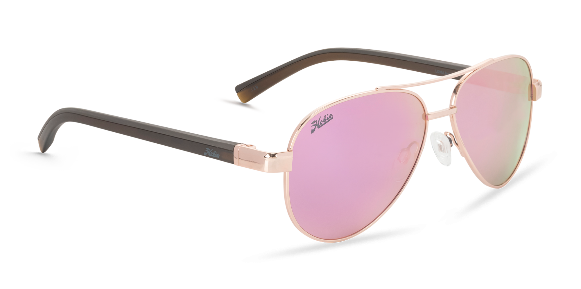 Loma Polarized Sunglasses – Rose Gold / Brown / Grey Pink Mirror