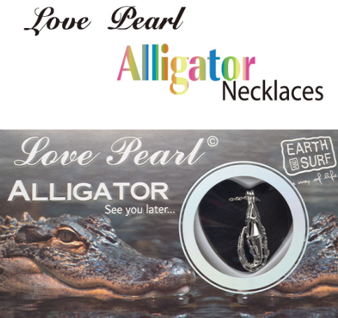 Love Pearl Alligator  Necklace