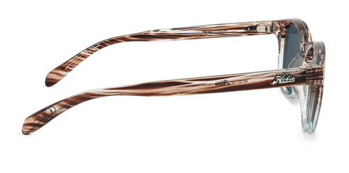 Hobie Polarized Sunglasses – Shiny Wood Grain Aqua Blue Grey / Grey Lens