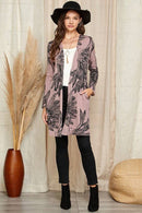 Shopin LA - SG21021-2087 - WOMEN FLORAL PRINT SOFT POCKET CARDIGAN