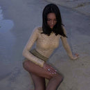 Hope & Sunshine - Sheer Long-Sleeve Slim Fit Top