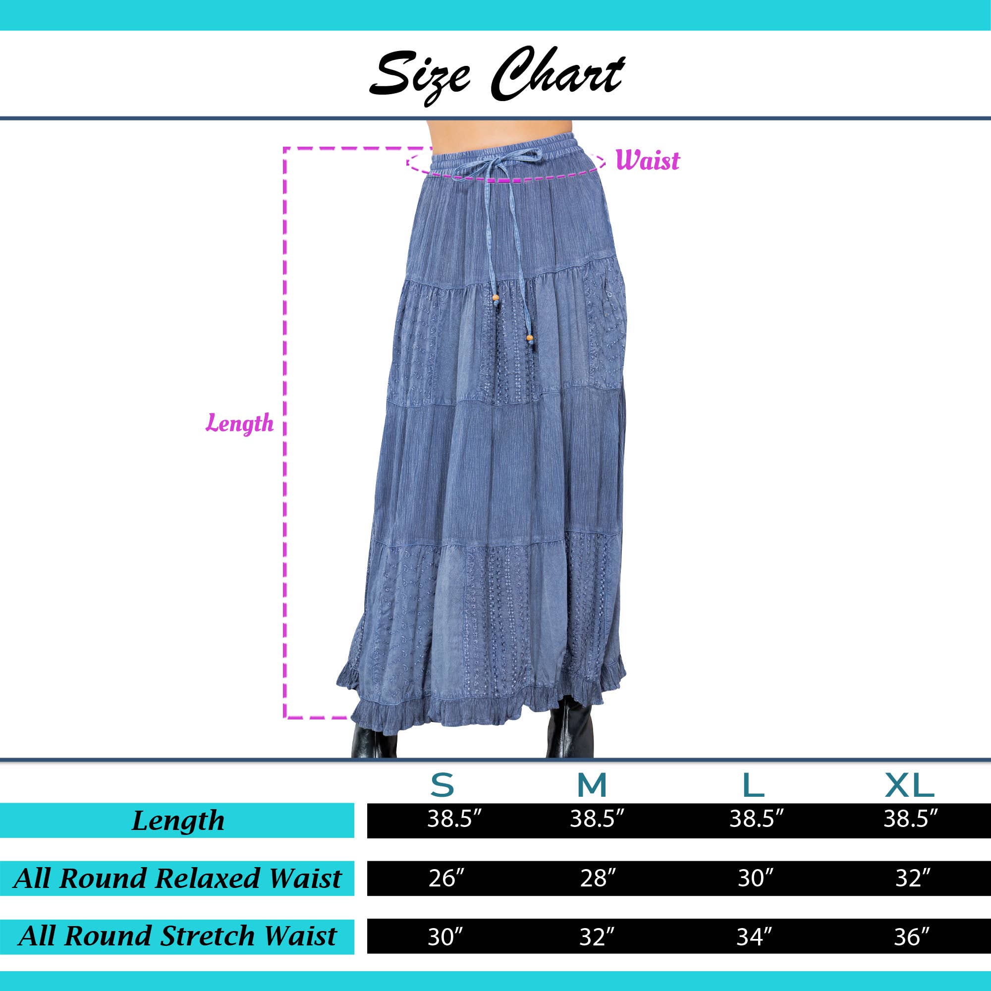 Young Threads - Retro Chic Crinkled Tiered Green Skirt With Mixed Embroidery Patch