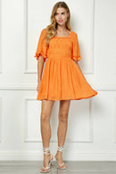 Winslow Collection - SWEET SQUARE NECK FLUTTER DRESS