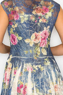 Origami Apparel ~  Lace and Crochet inspired - OLS-4609 BG/DE ROSE