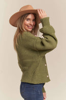 Madelyn - LESW2654- FLORAL PATCHED SWEATER CARDIGAN