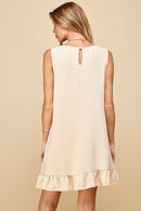 Shopin LA - SD21010-25038. WOMEN SOLID SLEEVELESS RUFFLED MIDI DRESS