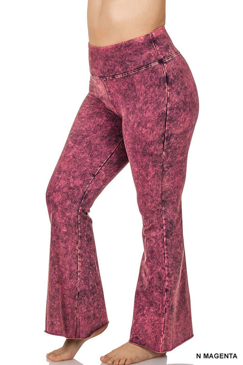 42POPS - ",..._ SI-19553 PLUS SIZE MINERAL WASHED Yoga pants