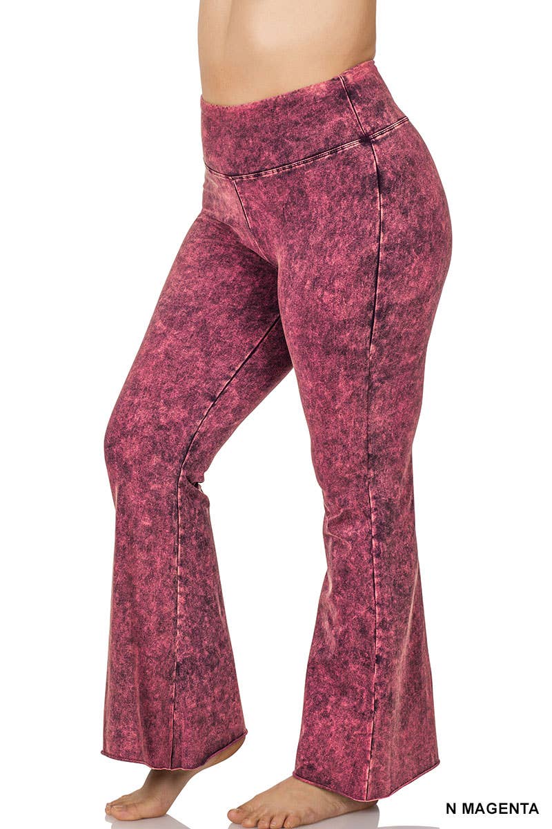 42POPS - ",..._ SI-19553 PLUS SIZE MINERAL WASHED Yoga pants