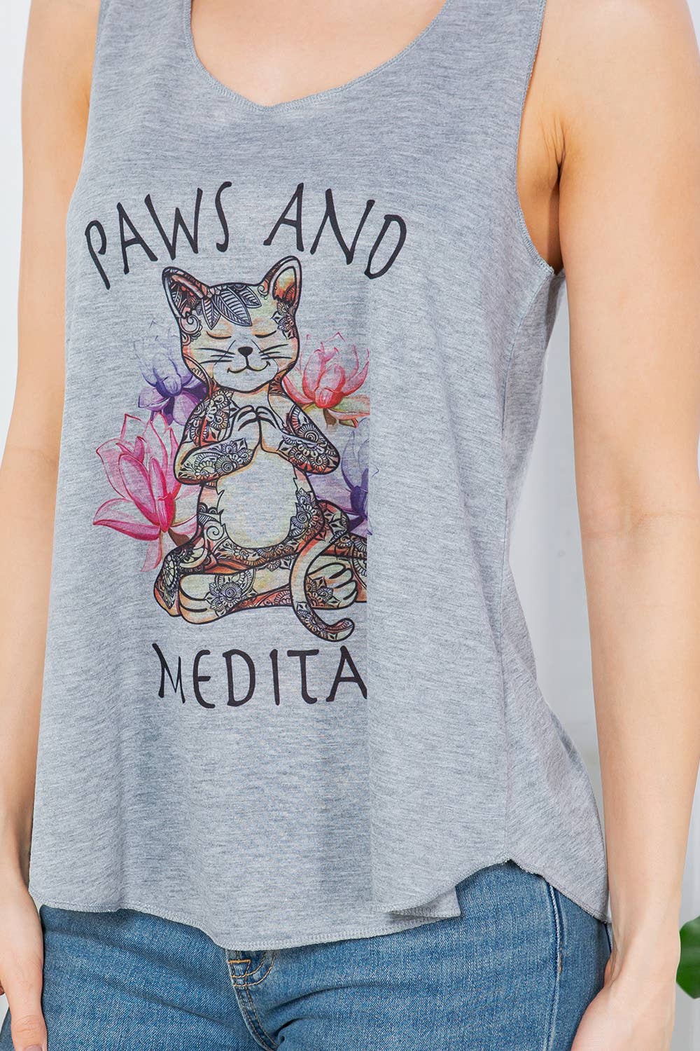 LA Soul - Paw & Meditate with Cat Tank Top