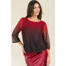 Perseption - ILLUSIONS GLITTER MESH MINI BOAT NECK BLOUSE