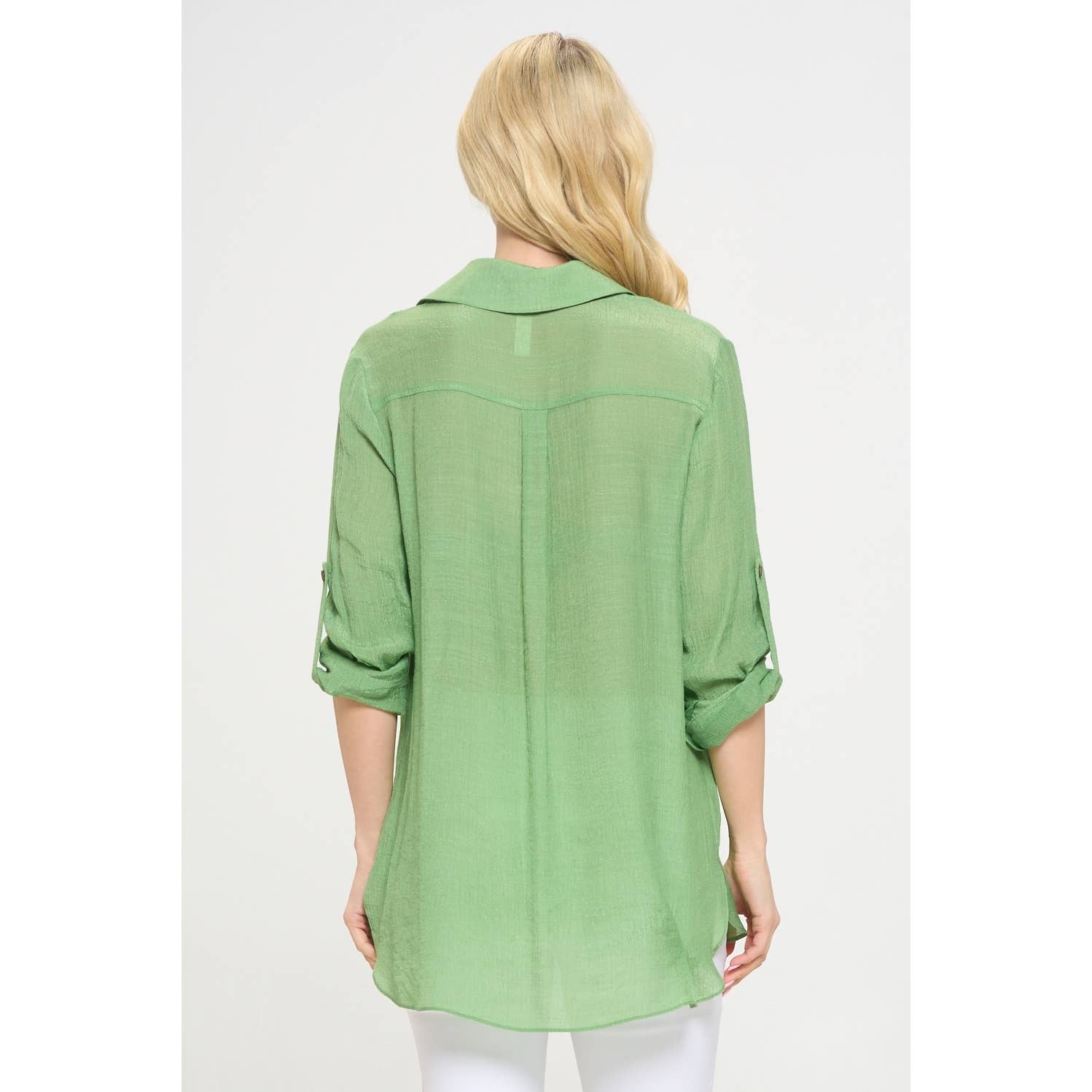 Perseption - FLAP POCKET BUTTON DOWN FRONT BOYFRIEND SHIRT