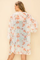 Shopin LA - SP1000GP-0619 -PLUS SIZE FLORAL PRINT KIMONO CARDIGAN