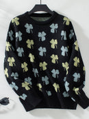 Hope & Sunshine - Clover Pattern Knit Pullover Sweater