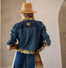 Young Threads - Western Boho Chic: Patchwork Cropped Denim Jacket