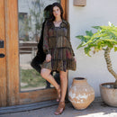Young Threads - Artisan Embroidered Jhabla Shirt Dress in Mixed Motifs