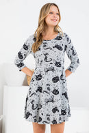 LA Soul - Crystal Cat Print Plus Size Winter Tunic Dress