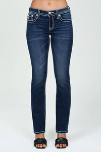 Miss Me - M9541TSS- 31" MID RISE STRAIGHT LEG JEANS