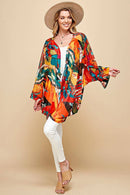 Shopin LA - SG21051P - PLUS SIZE DRAPPED MESH SUMMER MIDI KIMONO