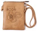 Shine Mark Accessories - Beige - Cat Laser Cut Cross Body Cell Phone Bag
