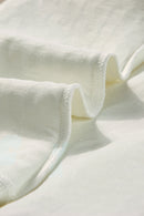 White XOXO Chenille Letter Patch Quilted Sweatshirt