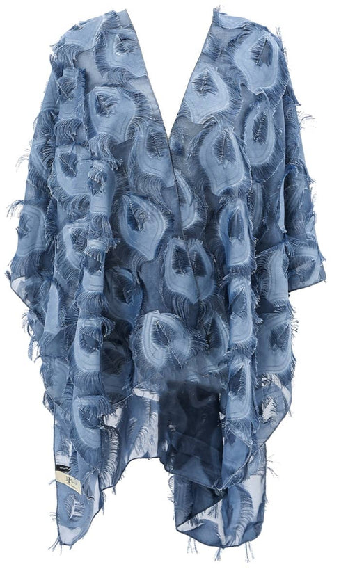 JC Sunny Fashion - 11 Colors-Fringe Feather Detailed Lightweight Eyelash Kimono