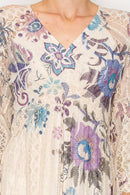 Origami Apparel ~  Lace and Crochet inspired - Dreamy Lined Short Lace Dress With Bell Sleeves -  4810BG EMBO FL