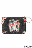 Ole - Floral Horse Printed Coin Purse HB0665 - NO.49BK