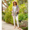 YOUNG THREADS - Western Kimono Top In Overdyed Mix N Match Patches