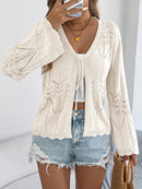 Hope & Sunshine - Tie Front Bell Sleeve Knit Cardigan