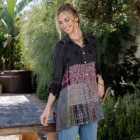 Young Threads - 3/4 Ruffle Sleeves Western Blouse Top (New Color)