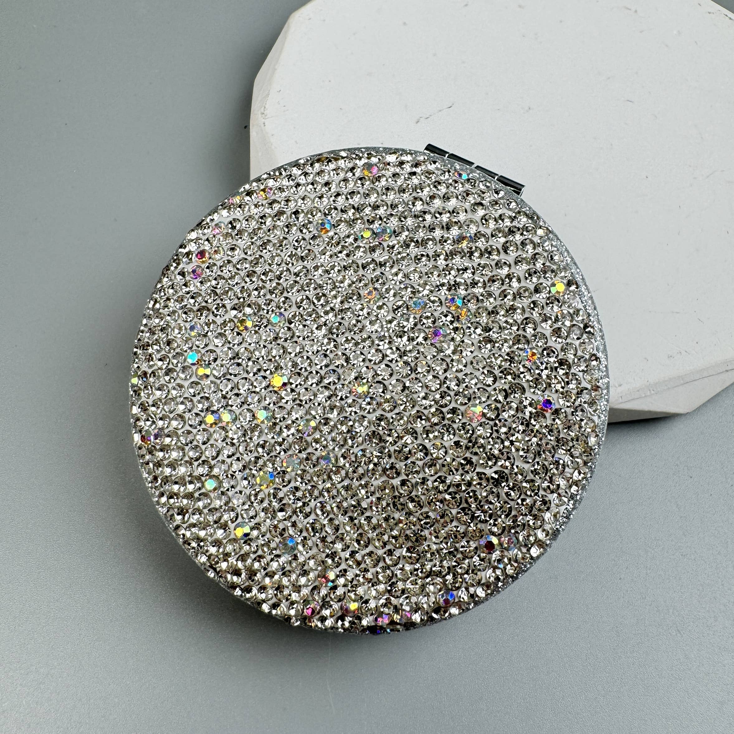 Ole - Circle Rhinestone Folding Makeup Mirror