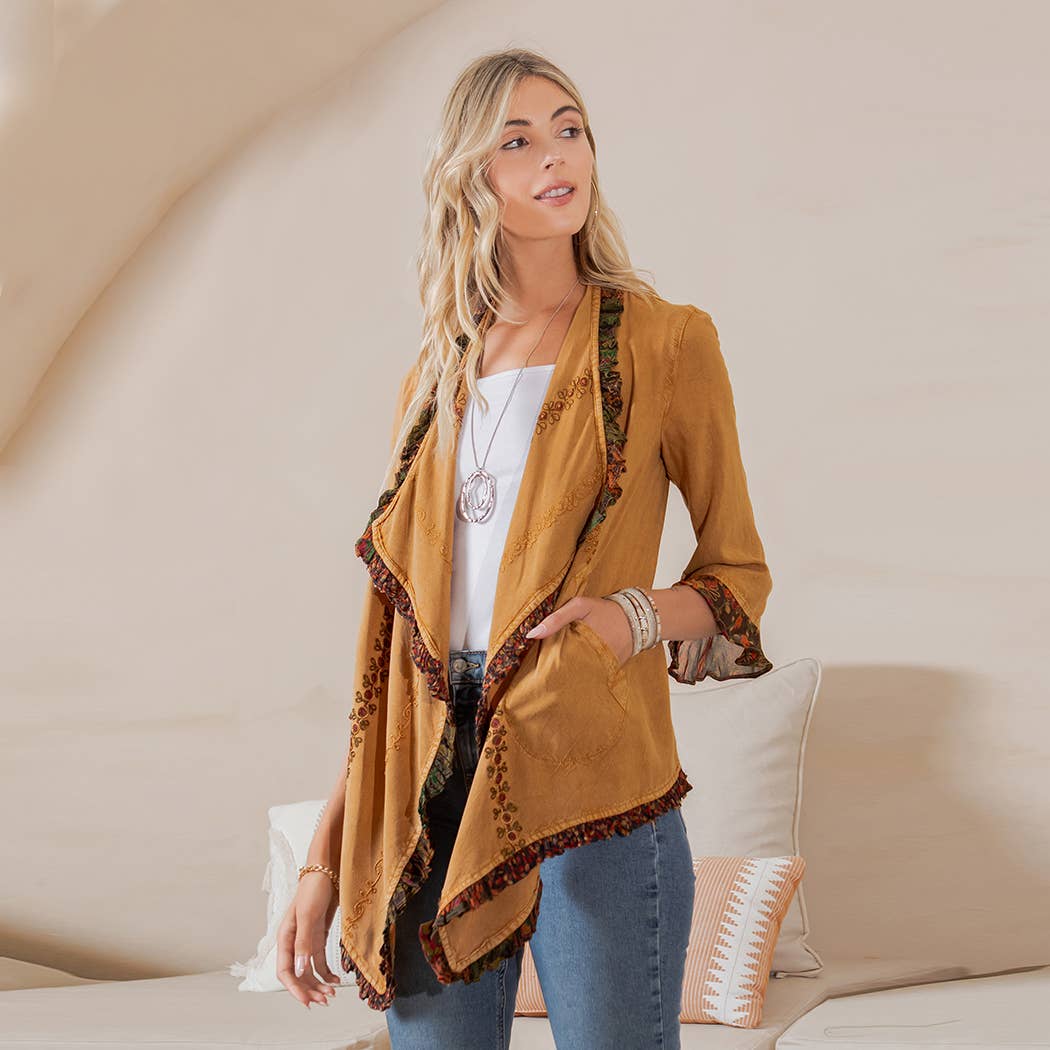 Young Threads - Bohemian Elegance: Stonewashed Rayon Kimono