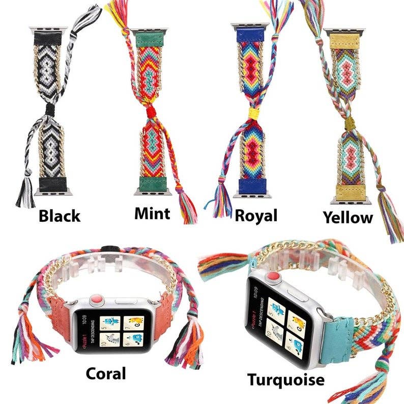 ShopTrendsNow - Boho-Chic Tribal Braided Replacement Band for Apple Watch