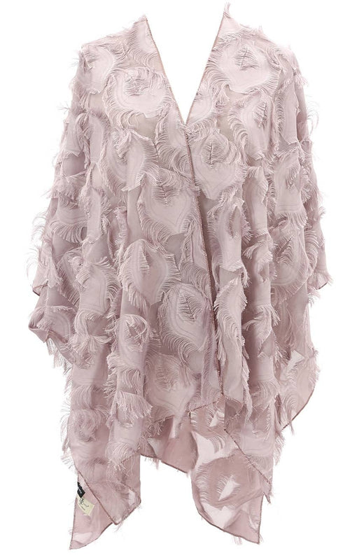 JC Sunny Fashion - 11 Colors-Fringe Feather Detailed Lightweight Eyelash Kimono