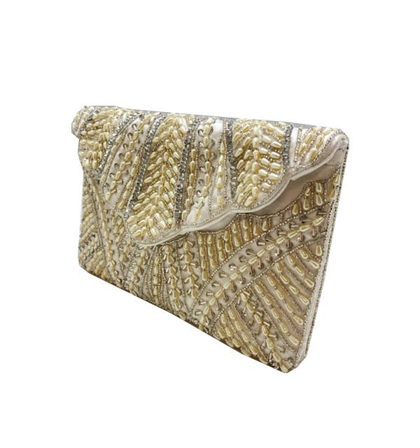 Ole - Scallop Embellished Clutch LAC-SS-463