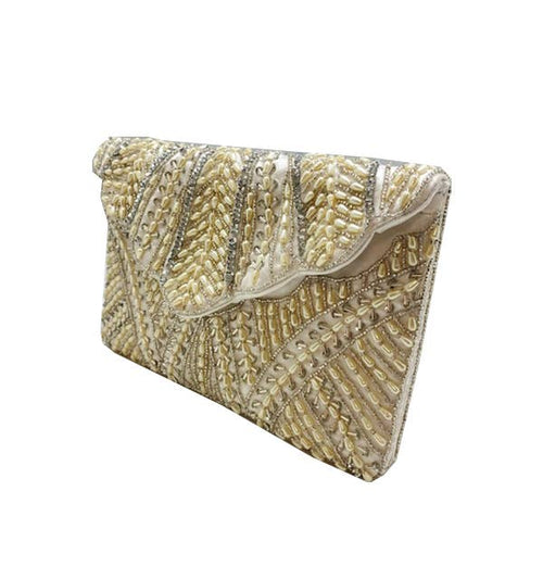 Ole - Scallop Embellished Clutch LAC-SS-463