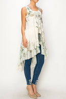 Origami Apparel ~  Lace and Crochet inspired - OLS-4602 BG-GRN ROSE