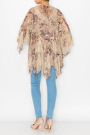 Origami Apparel ~  Lace and Crochet inspired - OLS-4618 TAUPE/2 ROSE Cardigan