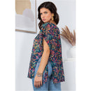 YOUNG THREADS - Jungle Serenade: Side-Open Poncho Shrug with Tie Detail