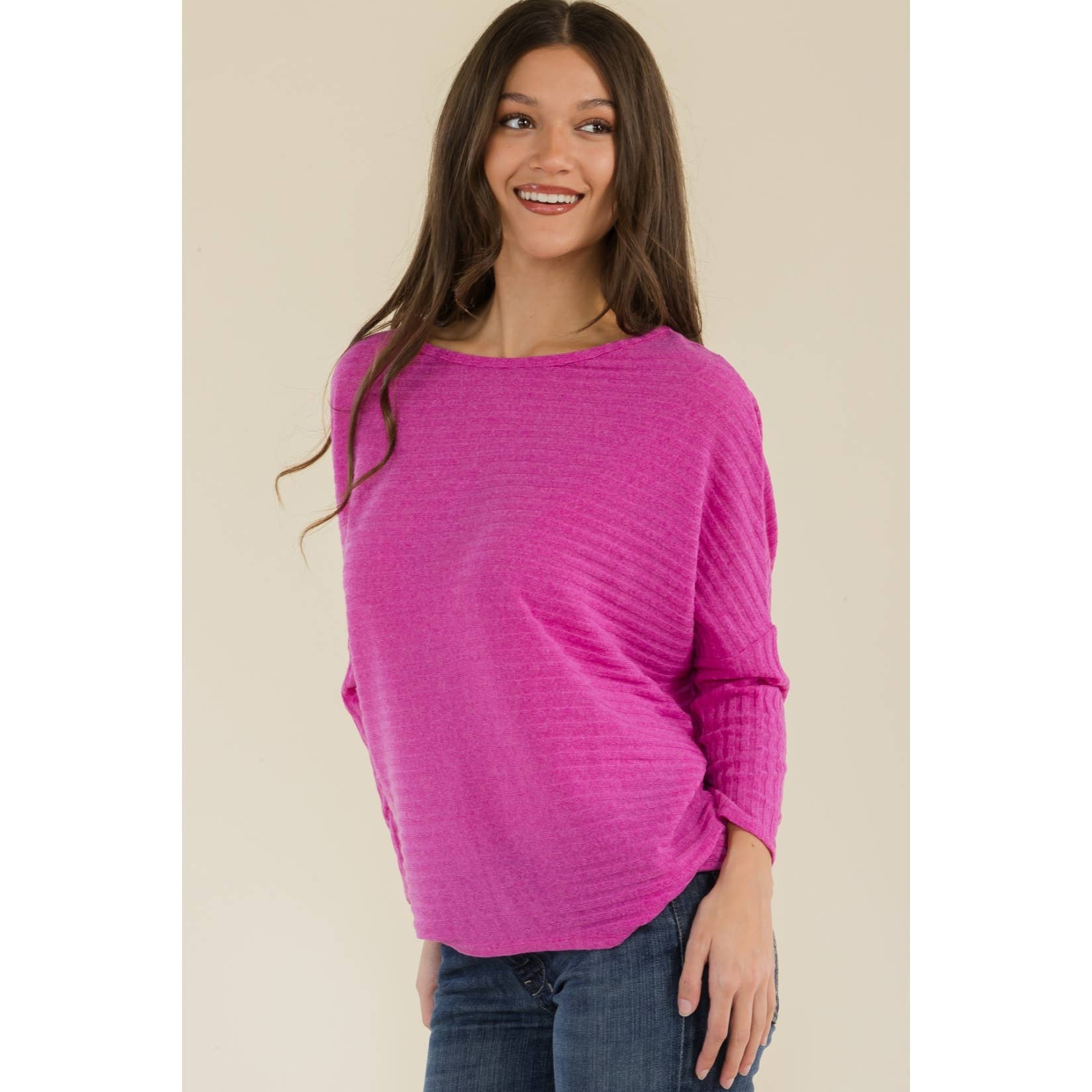 Perseption - OVERSIZE SCOOP NECK WIDE CUFF DOLMAN SWEATER