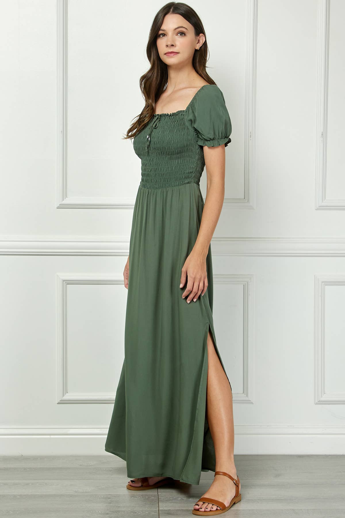 Winslow Collection - SMOCKED TOP MAXI BOHO DRESS BP433861MI