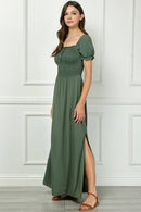 Winslow Collection - SMOCKED TOP MAXI BOHO DRESS BP433861MI
