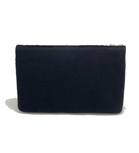 Ole - Hematite Patterned Beaded Clutch LAC-SS-478