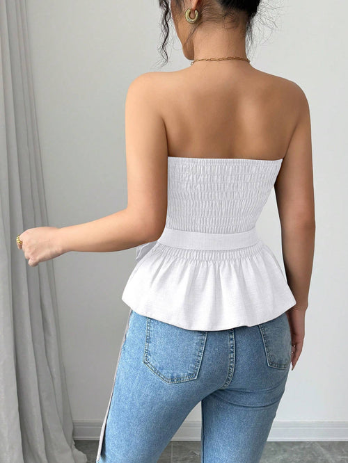 Hope & Sunshine - Solid Color Strapless Tube Top
