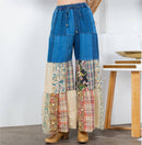 Young Threads - Boho chic Tiered Patch Inserted Denim &Knit Pants(New Color)