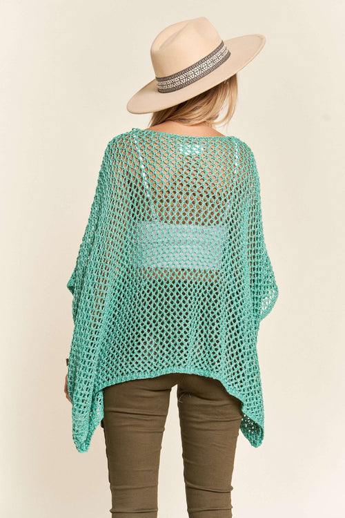 Madelyn - LESW3218 - FISHNET PONCHO COVER UP